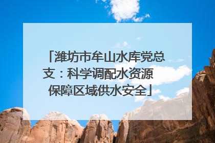 潍坊市牟山水库党总支：科学调配水资源 保障区域供水安全