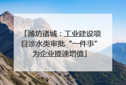 潍坊诸城：工业建设项目涉水类审批“一件事” 为企业提速增值
