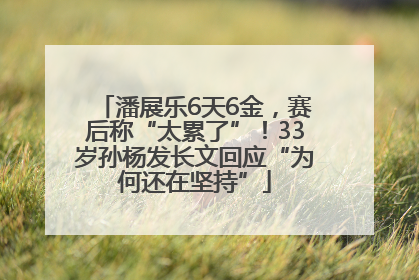 潘展乐6天6金，赛后称“太累了”！33岁孙杨发长文回应“为何还在坚持”