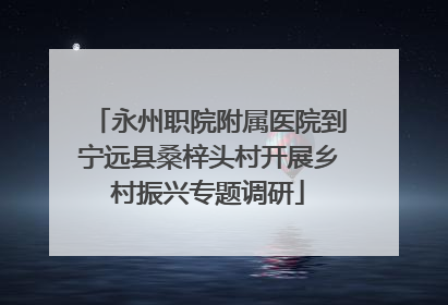永州职院附属医院到宁远县桑梓头村开展乡村振兴专题调研