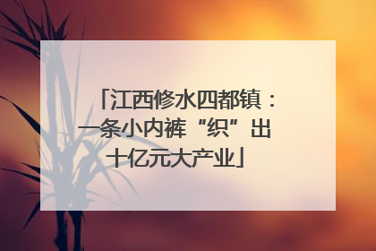 江西修水四都镇：一条小内裤“织”出十亿元大产业