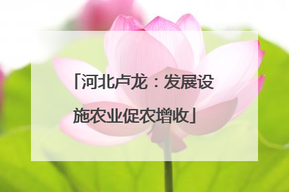 河北卢龙：发展设施农业促农增收
