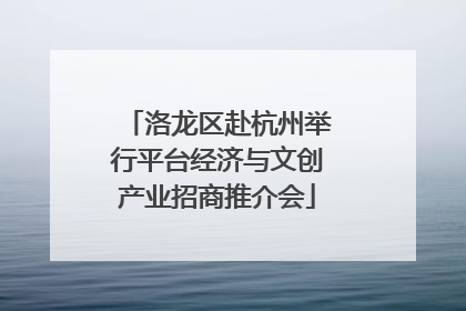 洛龙区赴杭州举行平台经济与文创产业招商推介会