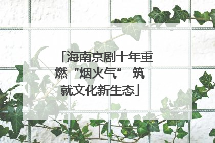 海南京剧十年重燃“烟火气” 筑就文化新生态