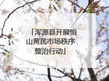 浑源县开展恒山黄芪市场秩序整治行动