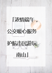 浓情端午，公交暖心服务护航市民游玩南山