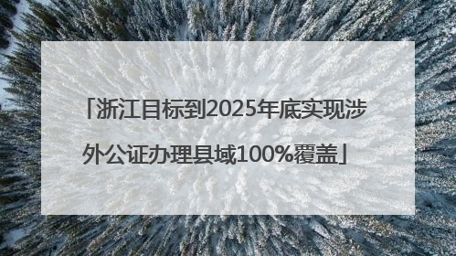 浙江目标到2025年底实现涉外公证办理县域100%覆盖