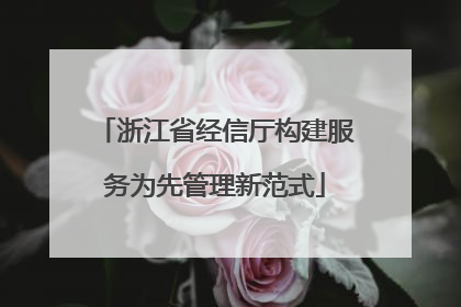 浙江省经信厅构建服务为先管理新范式