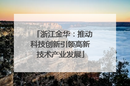 浙江金华：推动科技创新引领高新技术产业发展