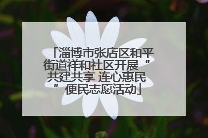 淄博市张店区和平街道祥和社区开展“共建共享 连心惠民”便民志愿活动
