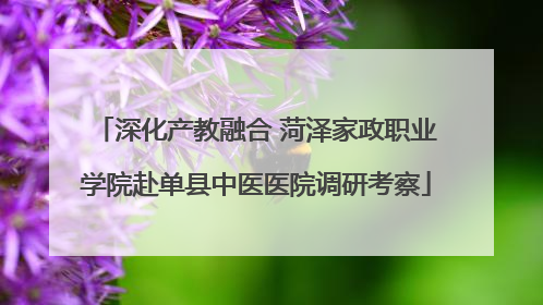 深化产教融合 菏泽家政职业学院赴单县中医医院调研考察
