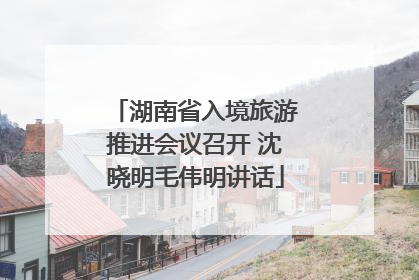 湖南省入境旅游推进会议召开 沈晓明毛伟明讲话