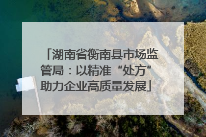湖南省衡南县市场监管局：以精准“处方”助力企业高质量发展