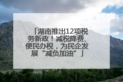 湖南推出12项税务新政！减税降费、便民办税，为民企发展“减负加油”