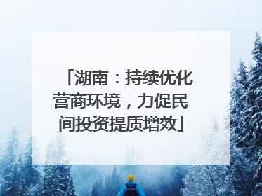 湖南：持续优化营商环境，力促民间投资提质增效