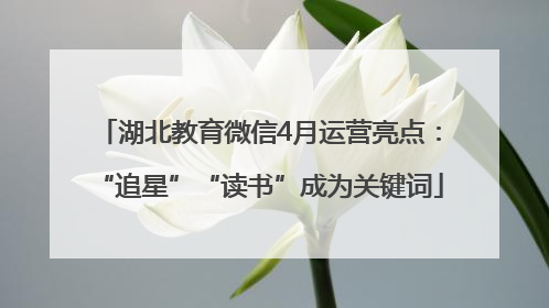 湖北教育微信4月运营亮点：“追星”“读书”成为关键词