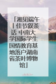 湘见端午丨佳节叙茶话 中南大学国际学生国情教育基地落户湖南省茶叶博物馆
