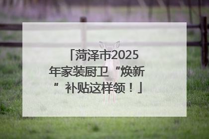 菏泽市2025年家装厨卫“焕新”补贴这样领！