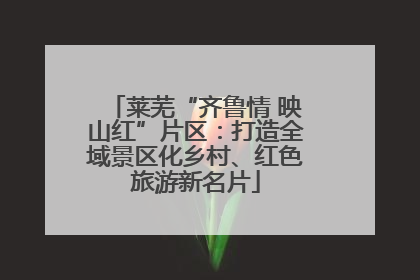 莱芜“齐鲁情 映山红”片区：打造全域景区化乡村、红色旅游新名片