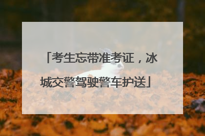 考生忘带准考证，冰城交警驾驶警车护送