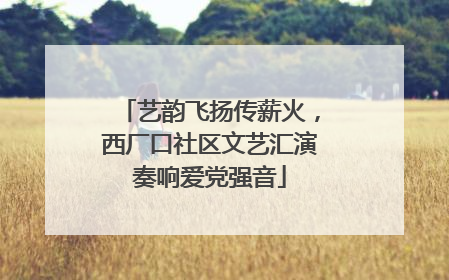 艺韵飞扬传薪火，西厂口社区文艺汇演奏响爱党强音