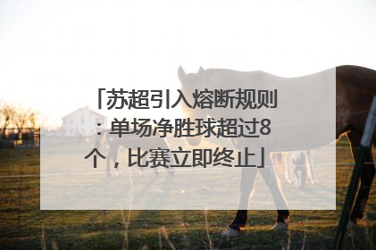 苏超引入熔断规则：单场净胜球超过8个，比赛立即终止