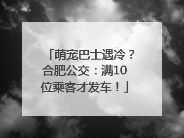 萌宠巴士遇冷？合肥公交：满10位乘客才发车！