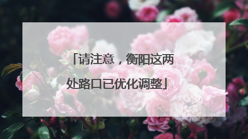 请注意，衡阳这两处路口已优化调整