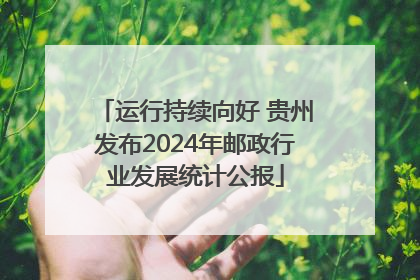 运行持续向好 贵州发布2024年邮政行业发展统计公报
