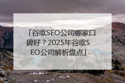 谷歌SEO公司哪家口碑好？2025年谷歌SEO公司解析盘点