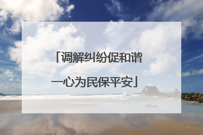 调解纠纷促和谐 一心为民保平安