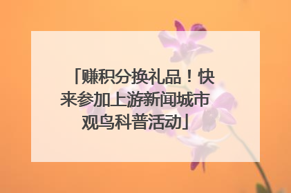 赚积分换礼品！快来参加上游新闻城市观鸟科普活动