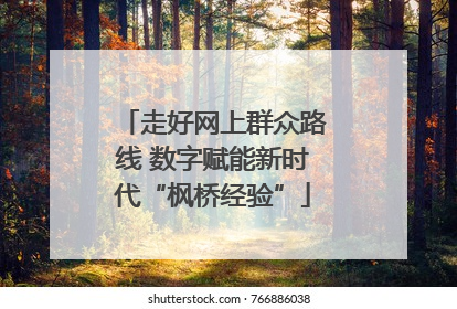 走好网上群众路线 数字赋能新时代“枫桥经验”