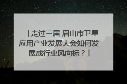 走过三届 眉山市卫星应用产业发展大会如何发展成行业风向标？