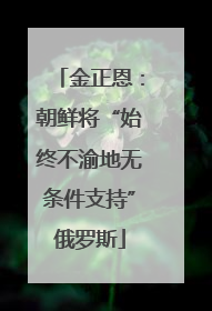 金正恩：朝鲜将“始终不渝地无条件支持”俄罗斯