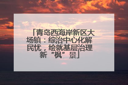 青岛西海岸新区大场镇：综治中心化解民忧，绘就基层治理新“枫”景