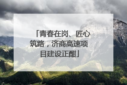 青春在岗、匠心筑路，济商高速项目建设正酣