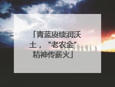 青蓝赓续润沃土，“老农金”精神传薪火