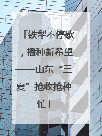 铁犁不停歇，播种新希望——山东“三夏”抢收抢种忙