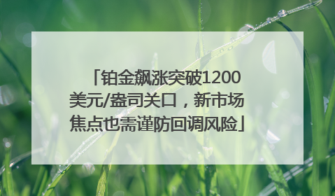 铂金飙涨突破1200美元/盎司关口，新市场焦点也需谨防回调风险