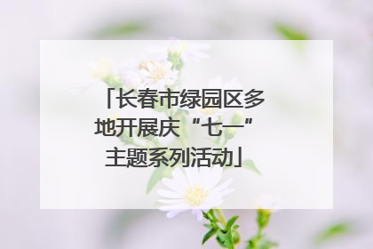 长春市绿园区多地开展庆“七一”主题系列活动