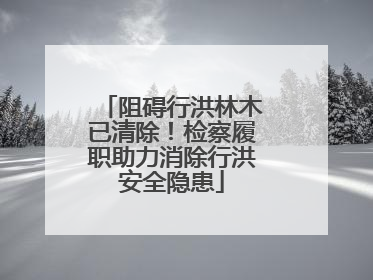 阻碍行洪林木已清除！检察履职助力消除行洪安全隐患