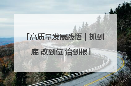 高质量发展践悟｜抓到底 改到位 治到根