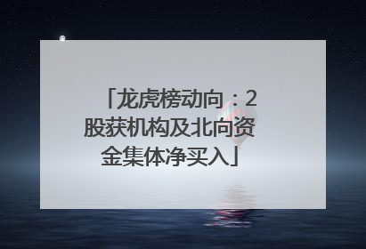龙虎榜动向：2股获机构及北向资金集体净买入