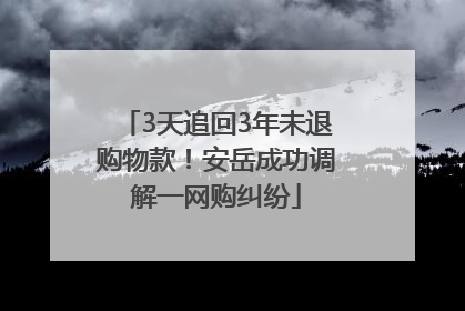 3天追回3年未退购物款！安岳成功调解一网购纠纷