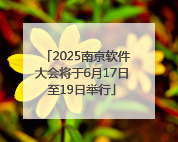 2025南京软件大会将于6月17日至19日举行