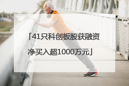 41只科创板股获融资净买入超1000万元