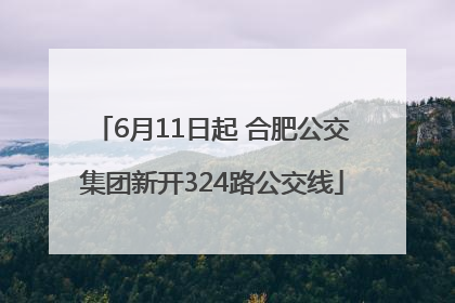 6月11日起 合肥公交集团新开324路公交线