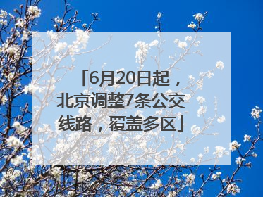 6月20日起，北京调整7条公交线路，覆盖多区