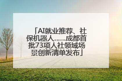 AI就业推荐、社保机器人……成都首批73项人社领域场景创新清单发布